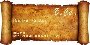 Basler Csaba névjegykártya
